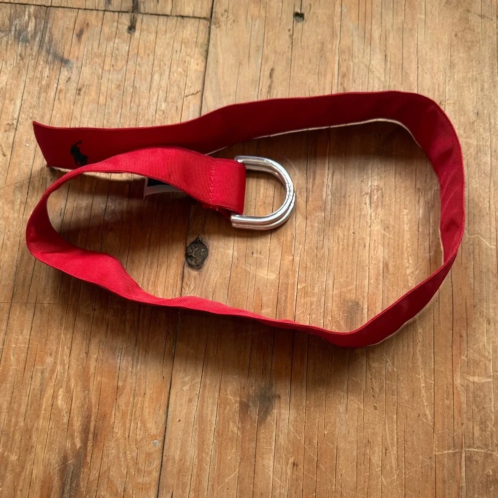 Brand new polo boys Red Belt with Silver Buckle